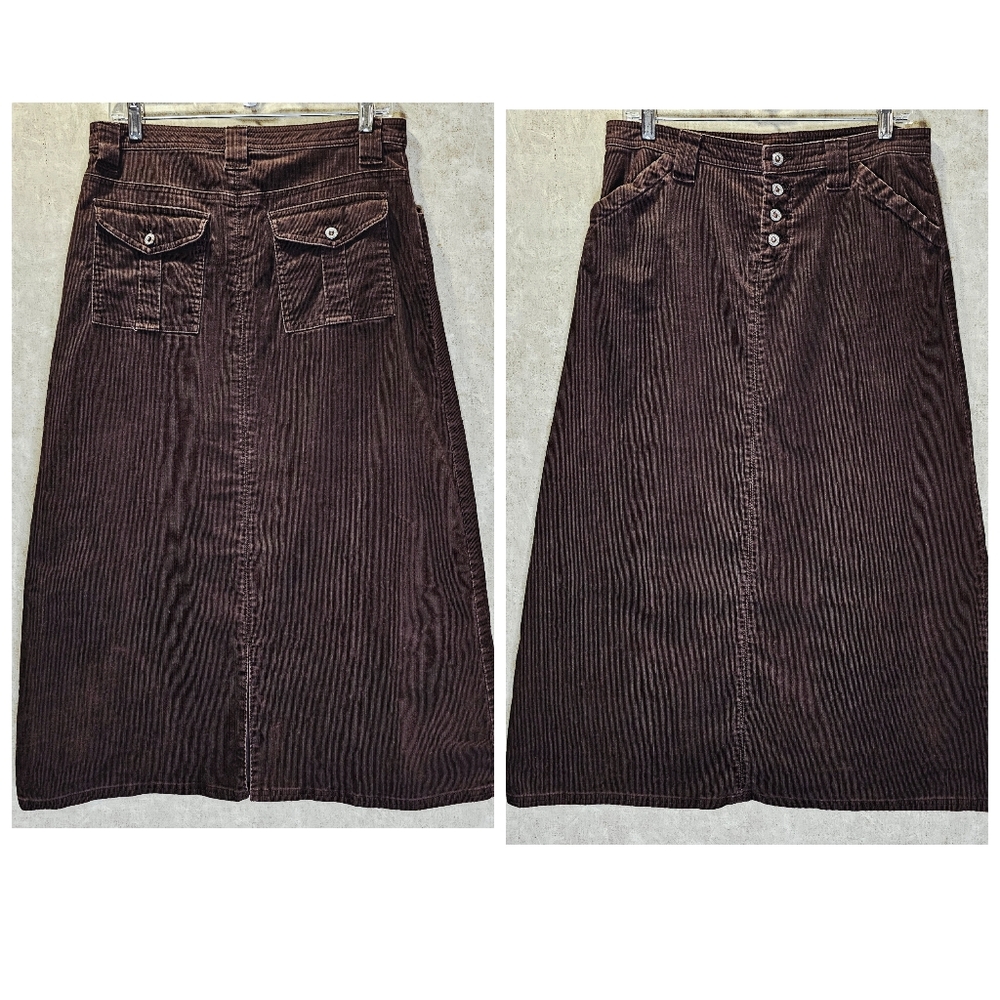 Vtg Sundance Corduroy Midi A-line Skirt Y2K Boho Western Made In Hong Kong